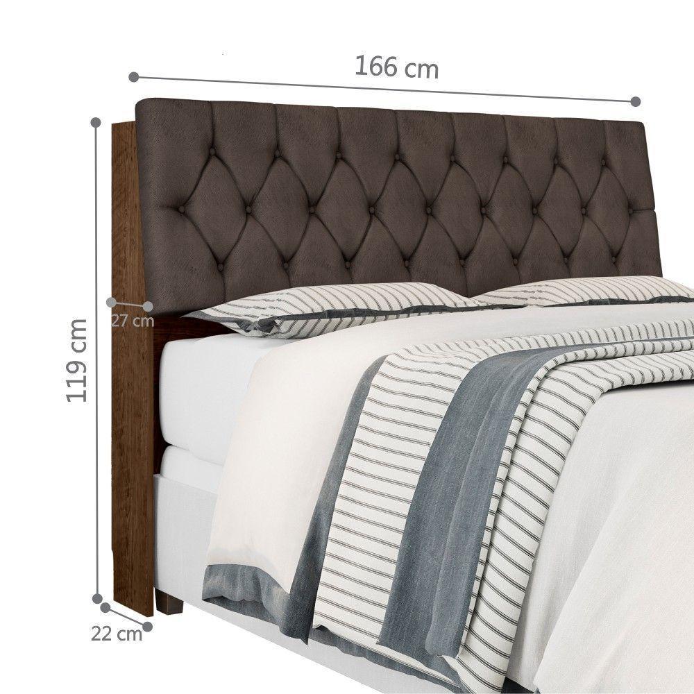 Cabeceira Queen Box Laura Malbec Captonê Marrom - 4