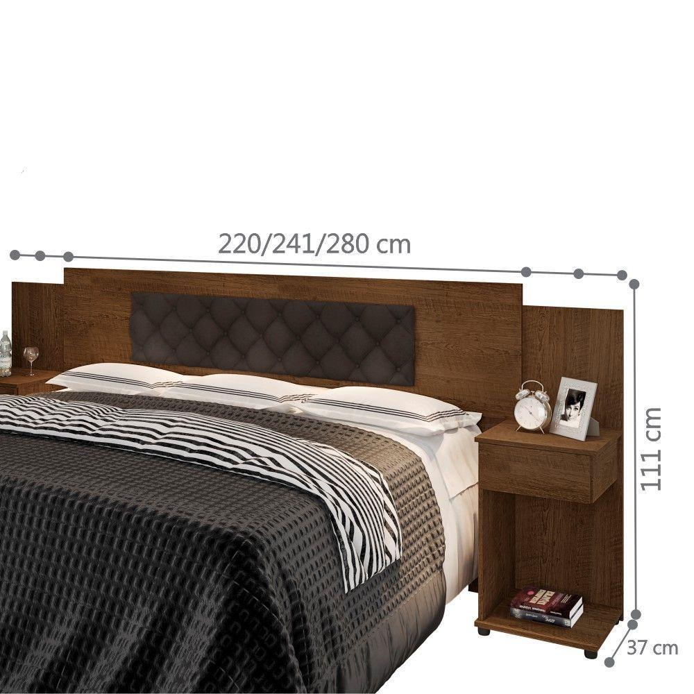 Cabeceira Box Ajustável Giovana Malbec Captonê Marrom - 4