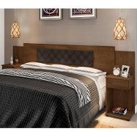 Cabeceira Box Ajustável Giovana Malbec Captonê Marrom - 1