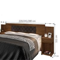 Cabeceira Box Ajustável Giovana Malbec Captonê Marrom