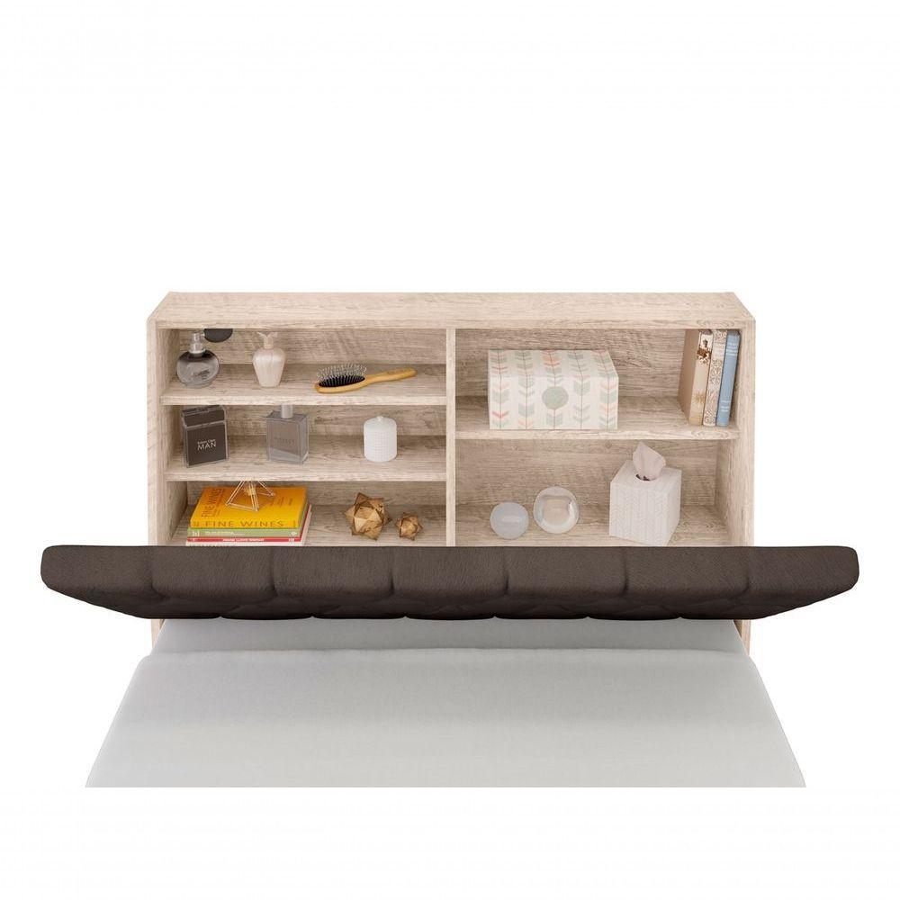 Cabeceira Box Solteiro Isis Amarula Com Capitonê Marrom - 2