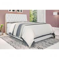 Cabeceira Box Casal Isis Amarula Com Capitonê Branco - 2