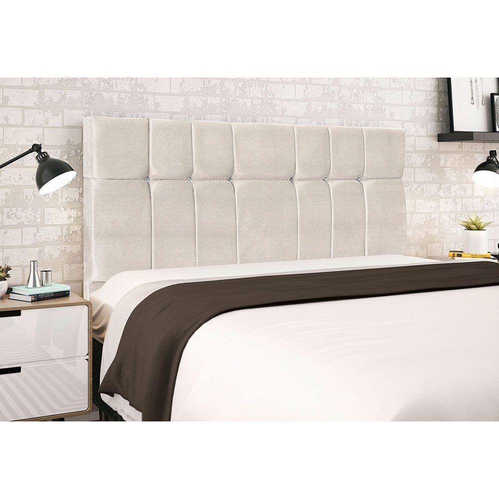 Cabeceira Paris Para Cama Box Solteiro 94 Cm Suede Bege - 3