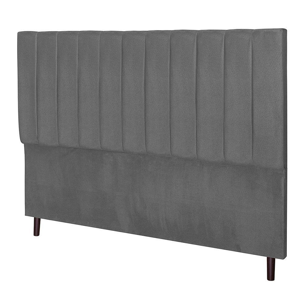 Cabeceira Leblon Para Cama Box Solteiro 94 Cm Suede Cinza - 1