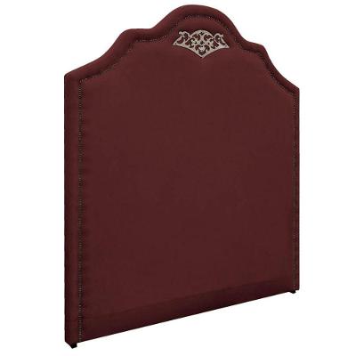 Cabeceira Solteiro P02 90 Cm Para Cama Box Suede Bordô