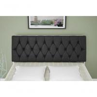 Cabeceira Box Casal Queen Isis Branco Com Capitonê Preto - 2