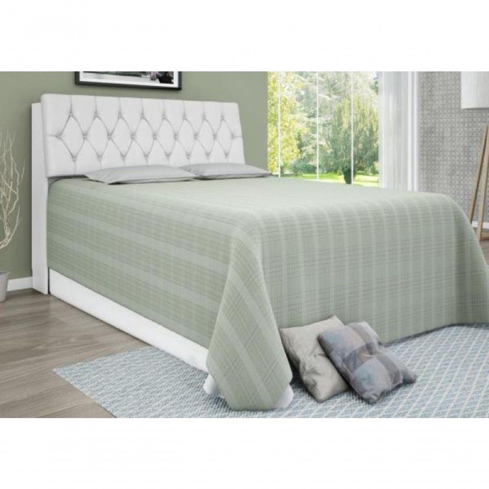 Cabeceira Box Casal Queen Isis Branco Com Capitonê Branco - 1