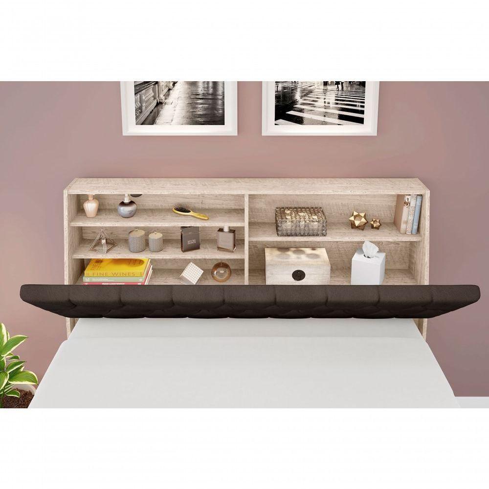 Cabeceira Box Casal Isis Amarula Com Capitonê Marrom - 5