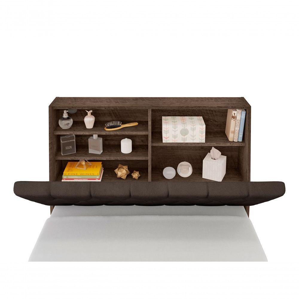 Cabeceira Box Solteiro Isis Chocolate Com Capitonê Marrom - 3