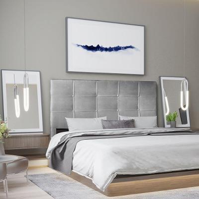 Cabeceira Casal 1,60m Roma Suede Cinza