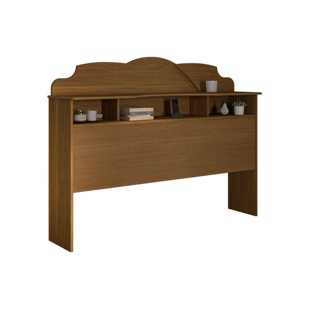 Cabeceira Casal Cama Box Queen 1,60M Com Nicho Cristal - Amêndoa - Cor: Marrom - 2