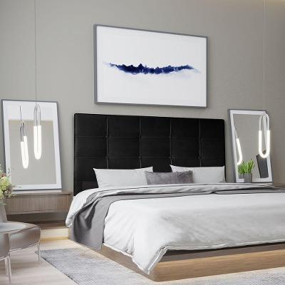 Cabeceira Casal 1,40m Roma Suede Preto