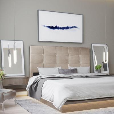 Cabeceira Casal 1,60m Roma Suede Bege