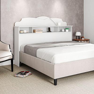 Cabeceira De Casal Cama Box 1,40M Com Nicho Cristal Branco - Cor: Branco