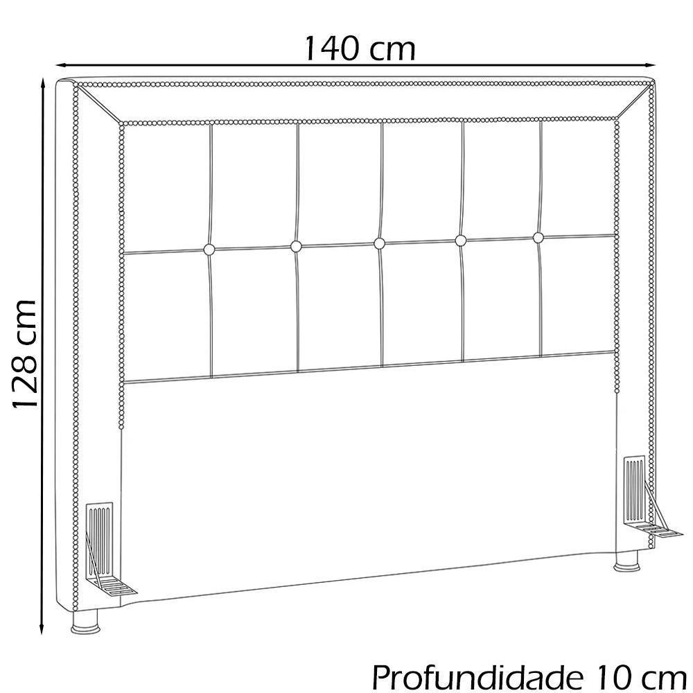 Cabeceira Casal 140 Cm Napoll Veludo Sl 945 Peer Sl 945 - 6