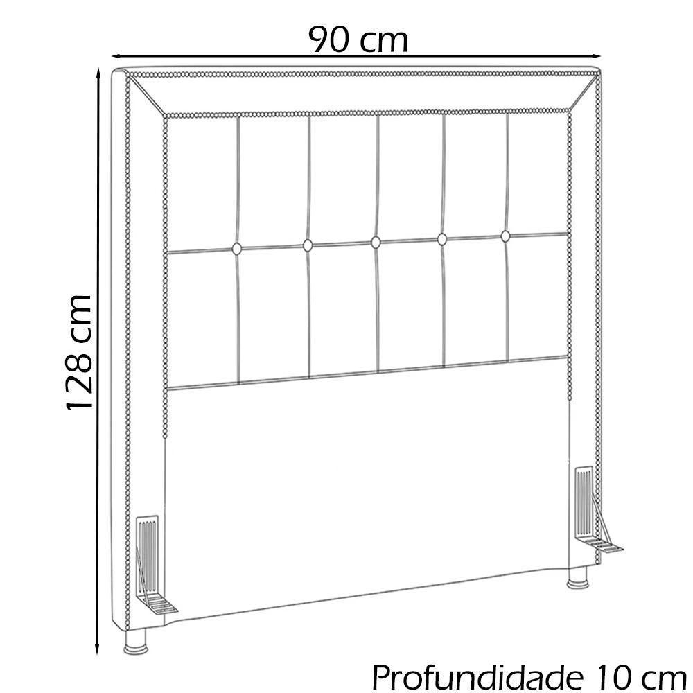 Cabeceira Solteiro 90 Cm Napoll Veludo Sl 944 Peer Sl 944 - 7