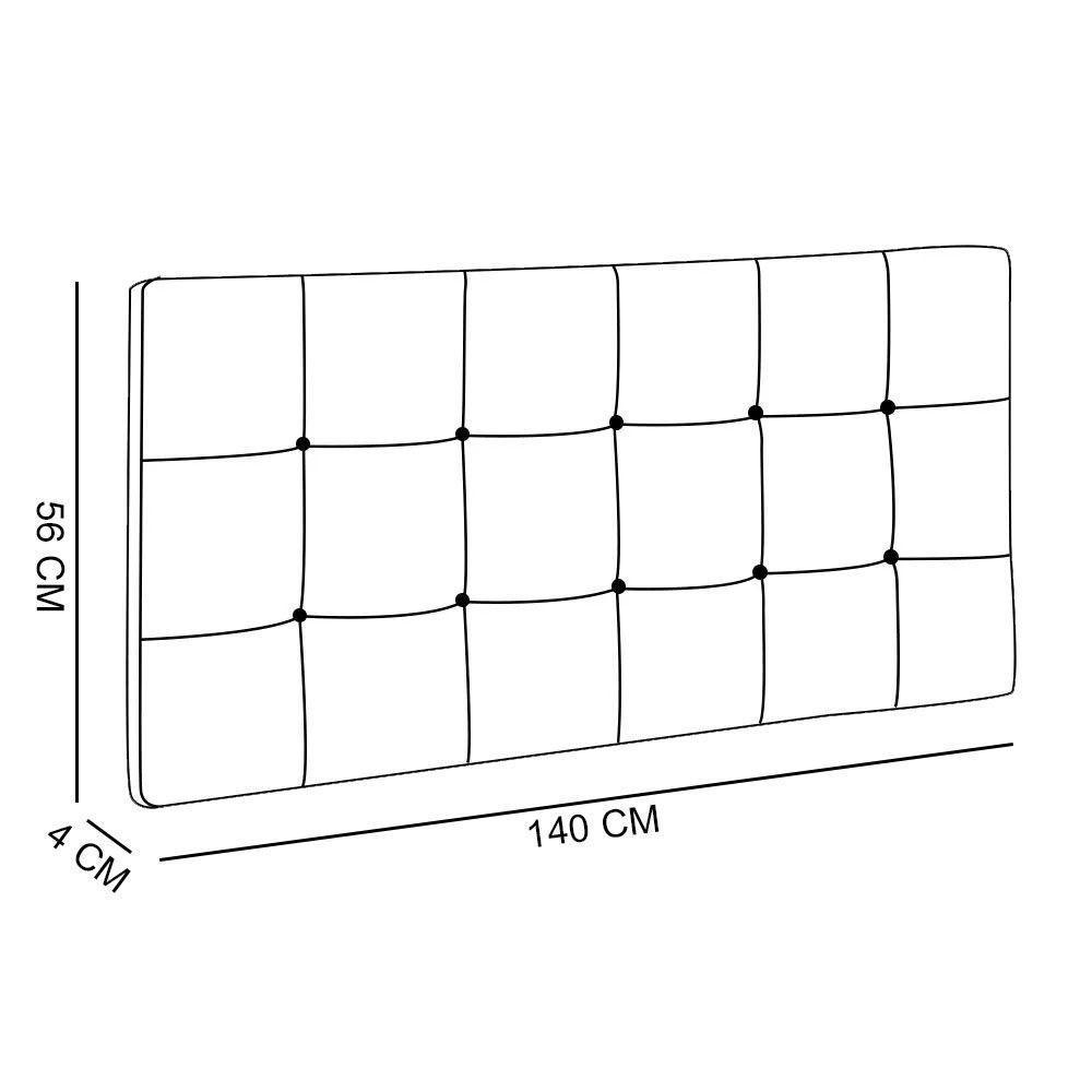 Cabeceira Painel Sleep Box Casal 1,40m Bege - 5