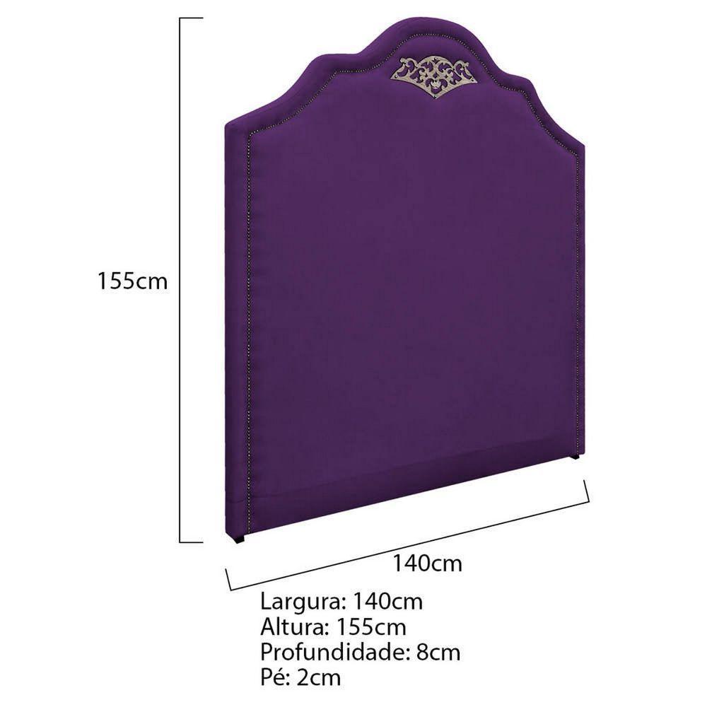 Cabeceira Casal P02 140cm Roxo - 5
