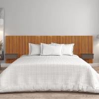 Cabeceira King Paris Ripado Quarto 2 Mesas Com Gaveta Naturale/platinum Naturale/platinum - 1