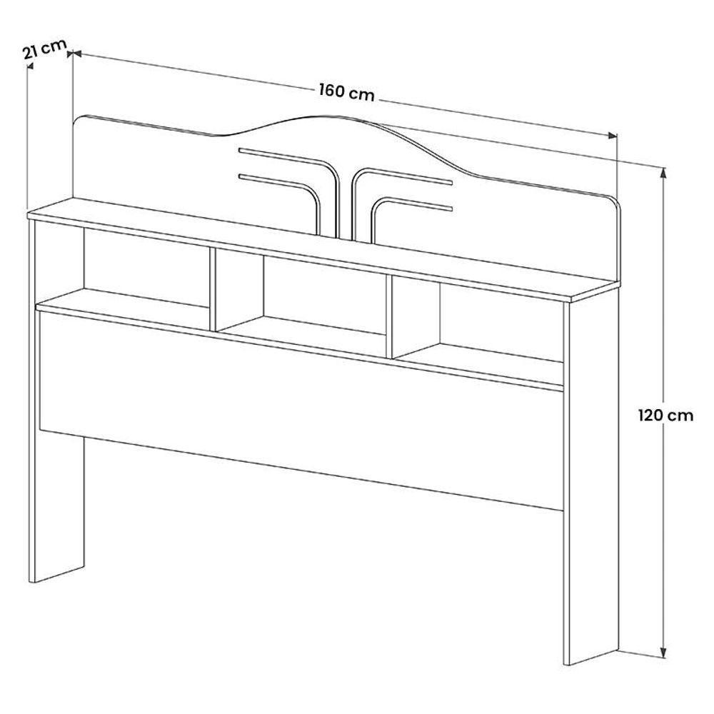 Cabeceira Quarto Vivian Queen Branco Branco - 2