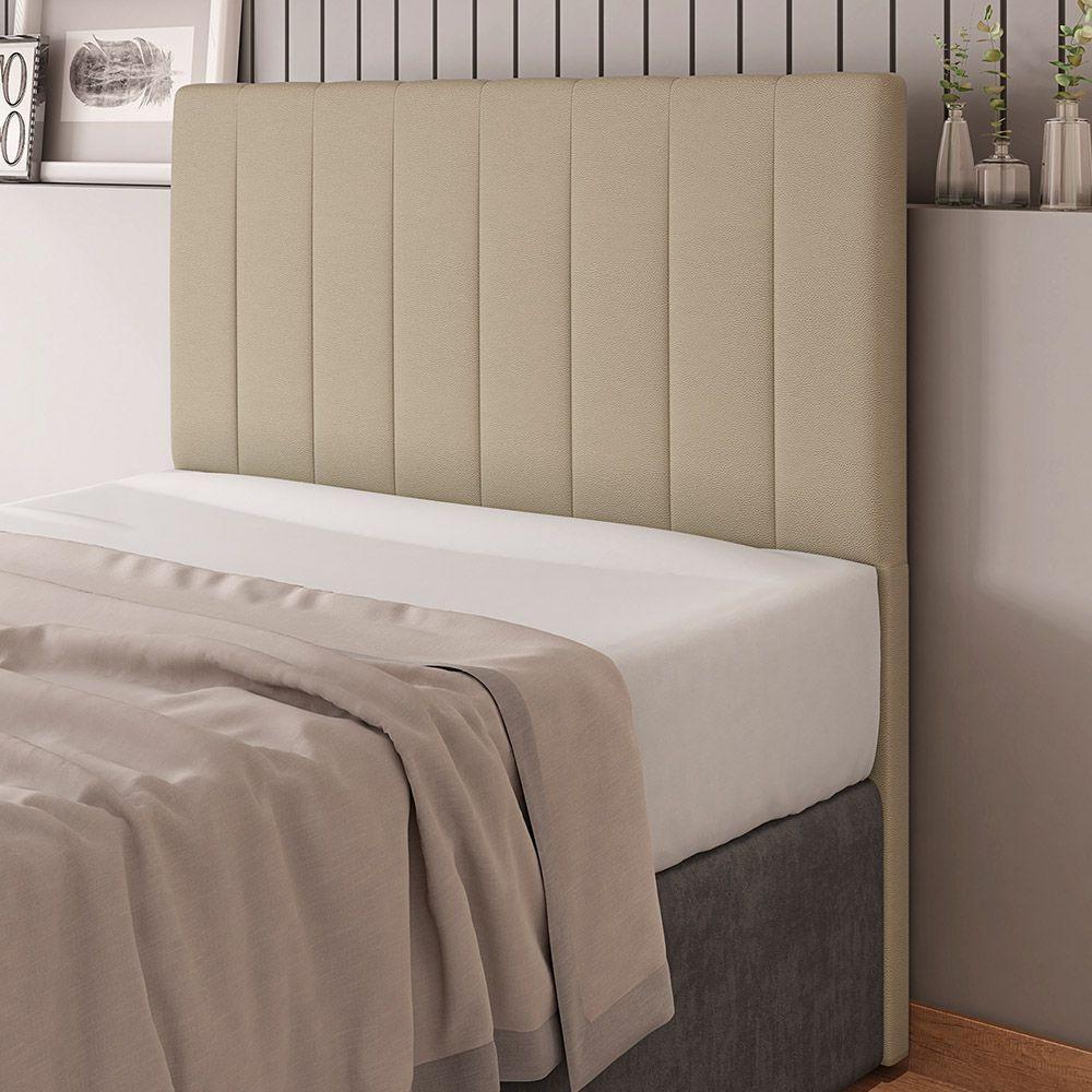 Cabeceira Cama Box Casal King Size Ivana 193cm Sintético Bege - Abmaza - 1