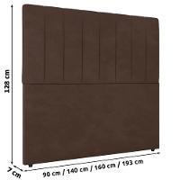 Cabeceira Cama Box Casal Ivana 140cm Veludo Marrom - Abmaza - 9