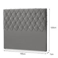 Cabeceira Estofada Miami Para Camas Queen 160 Cm Cinza Cinza - 2
