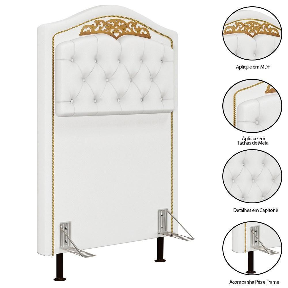 Cabeceira Cama Box Solteiro 90cm Branco - 4