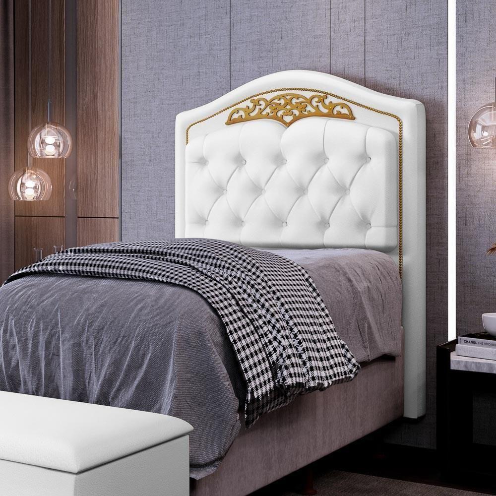 Cabeceira Cama Box Solteiro 90cm Branco - 6