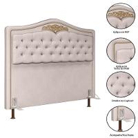 Cabeceira Cama Box Casal King 195cm Com Calçadeira Baú Bege - 3