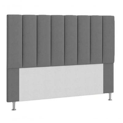 Cabeceira Estofada Cama Box King 195 Cm Cinza