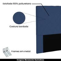 Cabeceira Decorativa Queen Size 1,60m Givenchy Azul Marinho