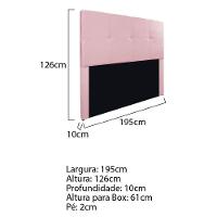 Cabeceira King Marseille P02 195 Cm Suede Rosa Bebê - 5