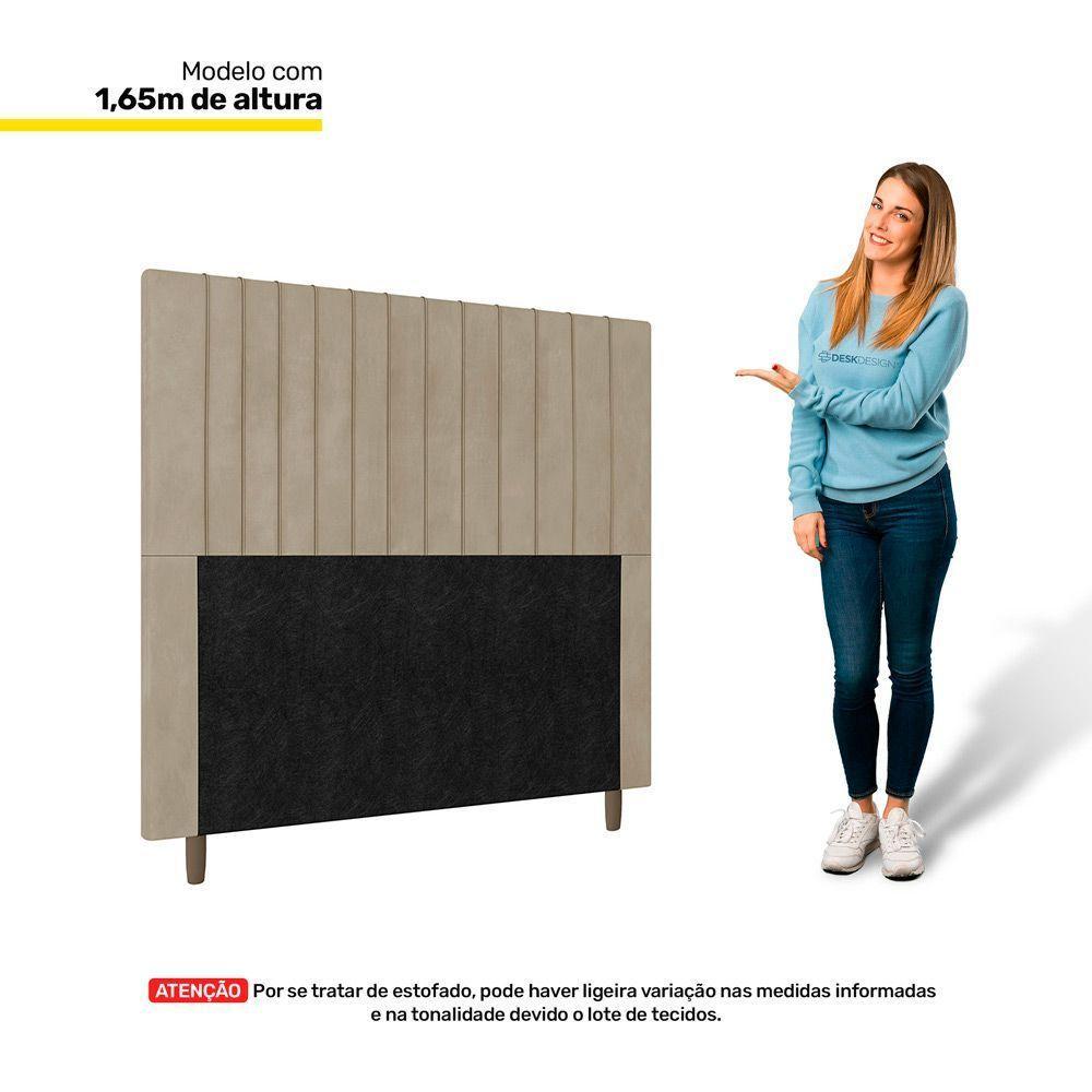 Cabeceira Cama Box Casal King Size Nala 195cm Linho Bege - 4
