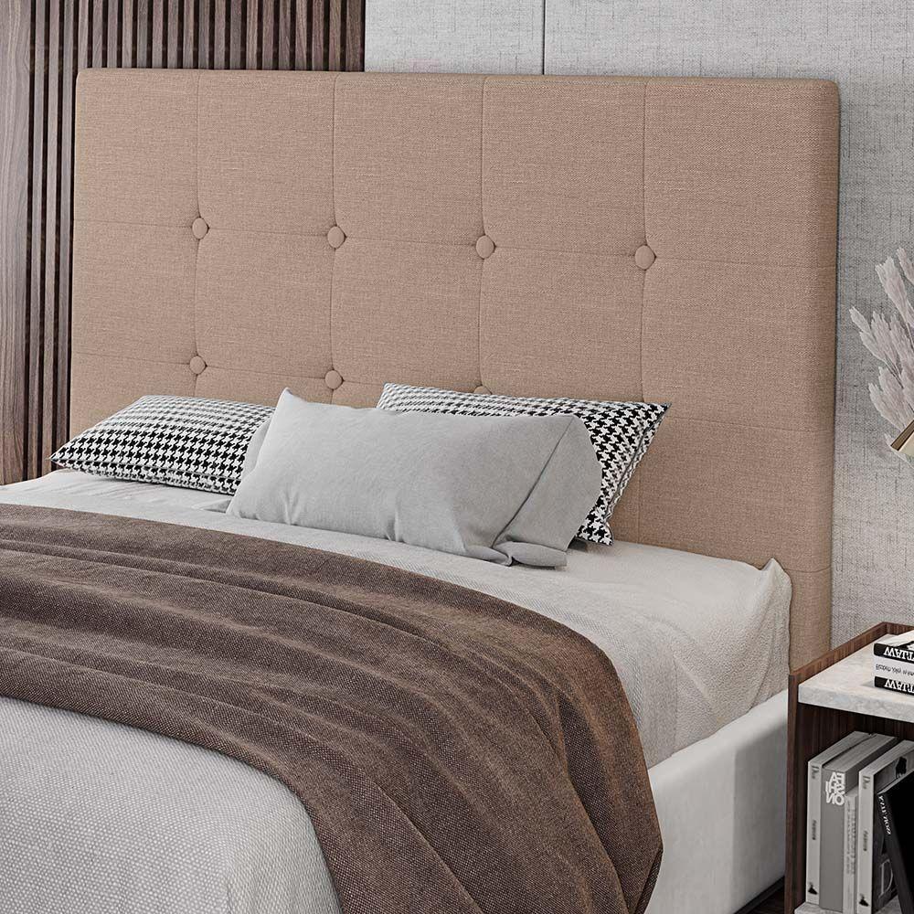 Cabeceira Cama Box Casal King Size Luana 193cm Linho Preto - Abmaza - 1