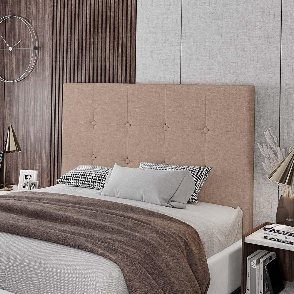 Cabeceira Cama Box Casal King Size Luana 193cm Linho Preto - Abmaza - 4