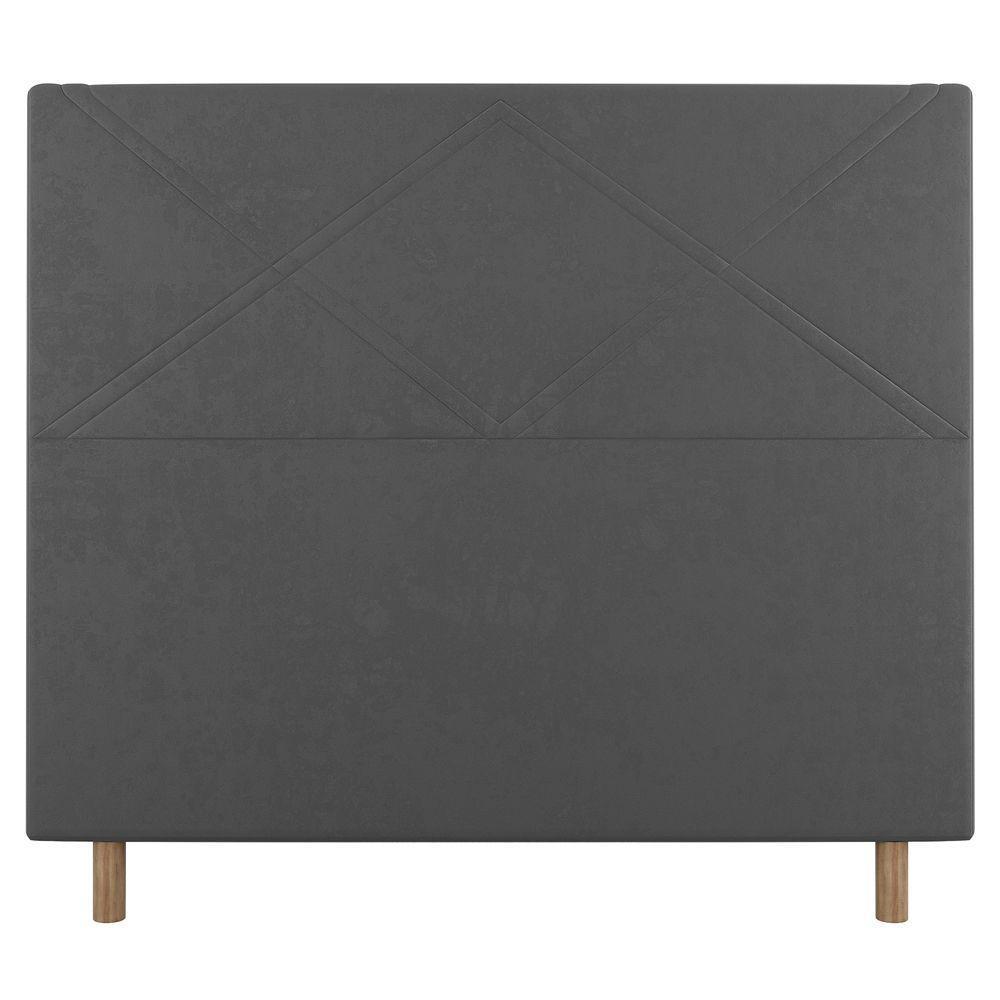 Cabeceira Cama Box Casal Queen Size Cairo 160cm Linho Cinza - 3