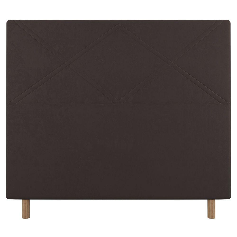 Cabeceira Cama Box Solteiro Cairo 90cm Linho Marrom - 5