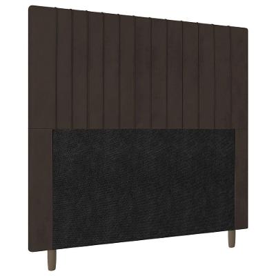 Cabeceira Cama Box Casal King Size Nala 195cm Linho Marrom