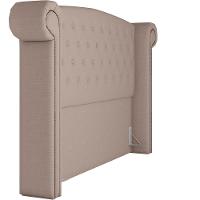 Cabeceira Cama Box King Com Tachas 195 Cm Sofia P05 Linho Bege Areia