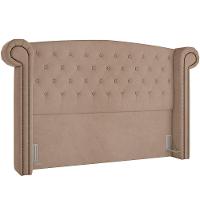 Cabeceira Cama Box Casal Com Tachas 140 Cm Sofia P05 Veludo Bege - 1