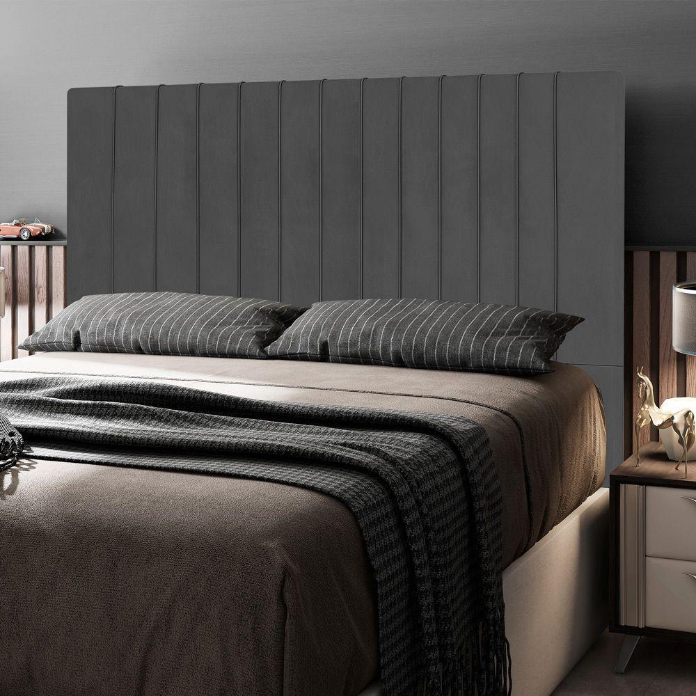 Cabeceira Cama Box Casal Queen Size Nala 160cm Linho Cinza - 2