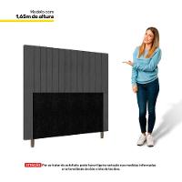 Cabeceira Cama Box Casal Queen Size Nala 160cm Linho Cinza
