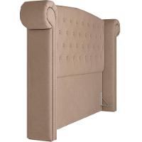 Cabeceira Cama Box Queen Com Tachas 160 Cm Sofia P05 Veludo Bege - 2