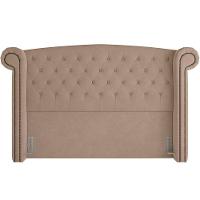 Cabeceira Cama Box Queen Com Tachas 160 Cm Sofia P05 Veludo Bege - 5