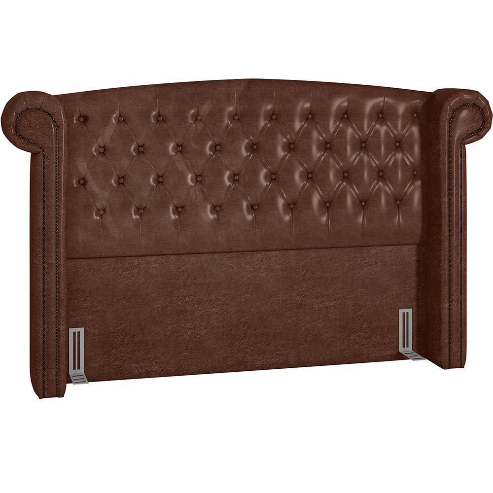 Cabeceira Cama Box Casal King 195 Cm P05 Sofia Corino Marrom - 1