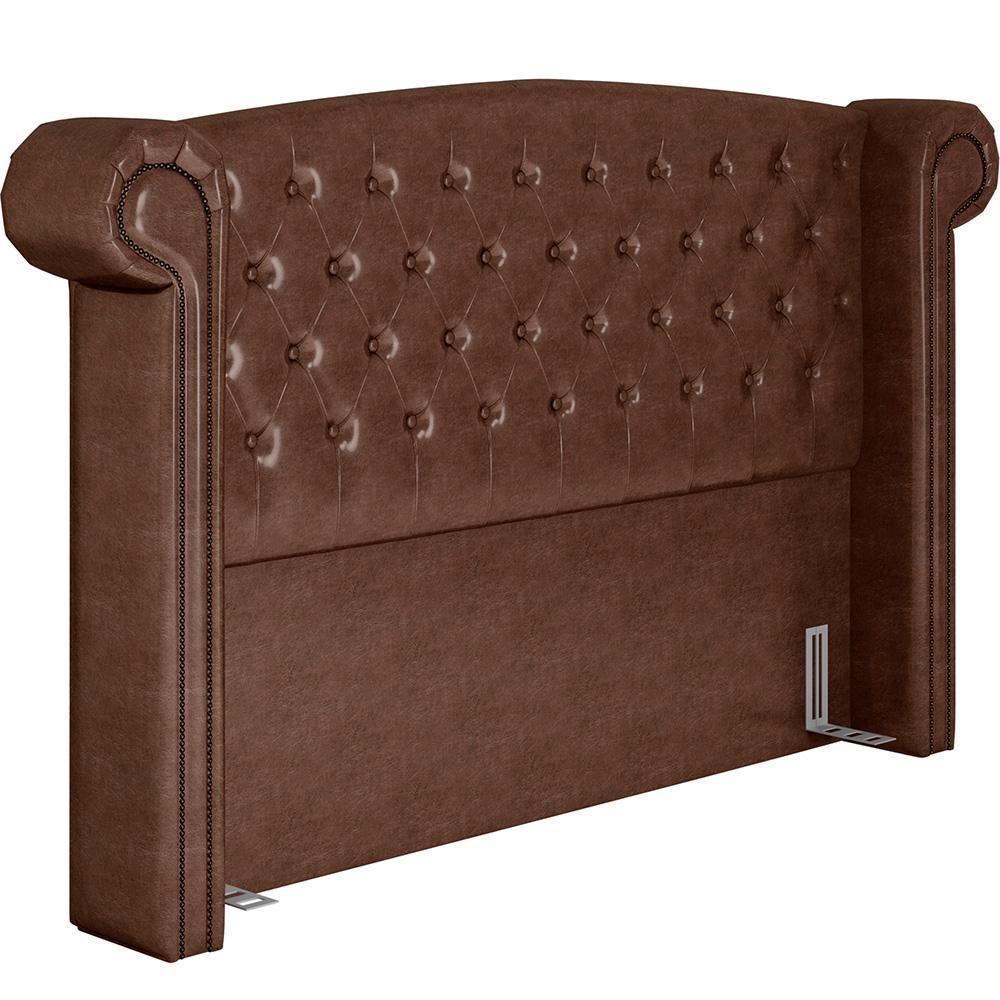 Cabeceira Cama Box Casal King 195 Cm P05 Sofia Corino Marrom - 4