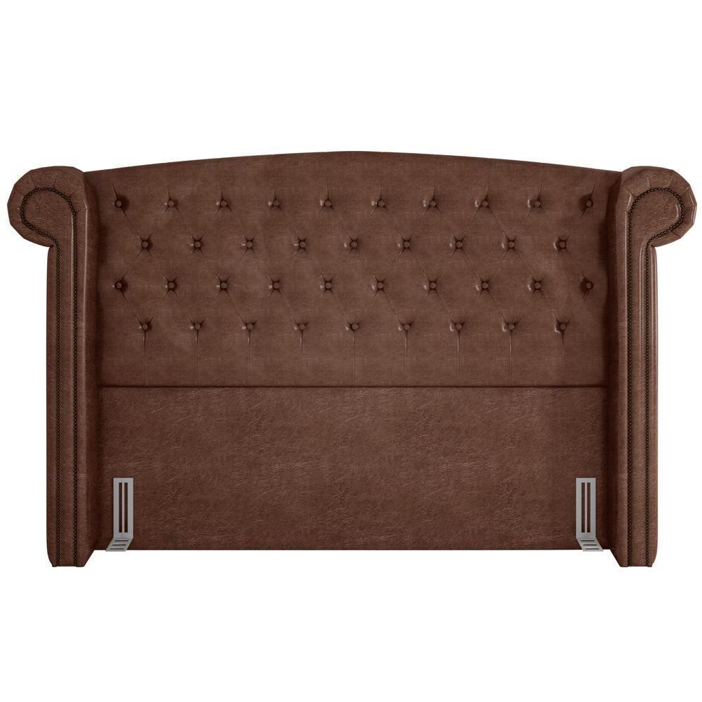 Cabeceira Cama Box Casal King 195 Cm P05 Sofia Corino Marrom - 5