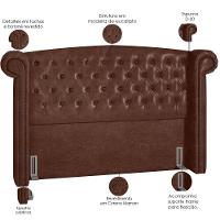 Cabeceira Cama Box Casal King 195 Cm P05 Sofia Corino Marrom - 2