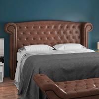Cabeceira Cama Box Casal King 195 Cm P05 Sofia Corino Marrom - 6